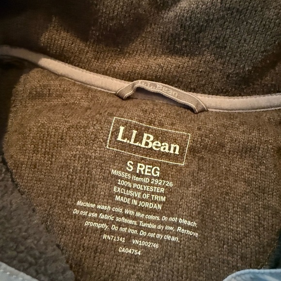 LL Bean Better Sweater Fleece Snap Collar Jacket Grayish Green Women’s Size S - Picture 7 of 13